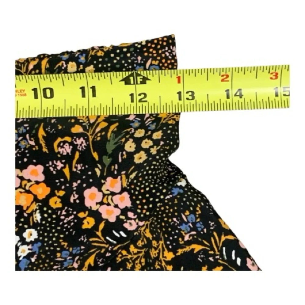 Altar'd State Asymmetrical Black Ruffle Floral Mini‎ Skirt Y2K Boho Coquette XS